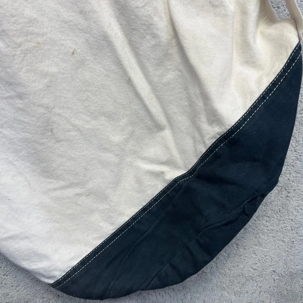 VINTAGE G.H. Bass Canvas Duffle Drawstring Bag Nautical Laundry Shoulder Strap